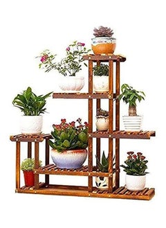 HOME TASTE Hometaste Wooden Flower Stand - Flower Plant Pot Stand - Stylish Display For Indoor And Outdoor Plants (Th) 