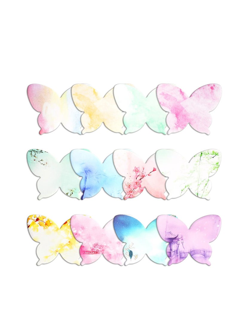 360 Butterfly Shaped Sticky Notes, Colorful Memo Pads for School, Home and Office Reminders, Cute Watercolor Design, Self-Sticky Paper Supplies - Image 1