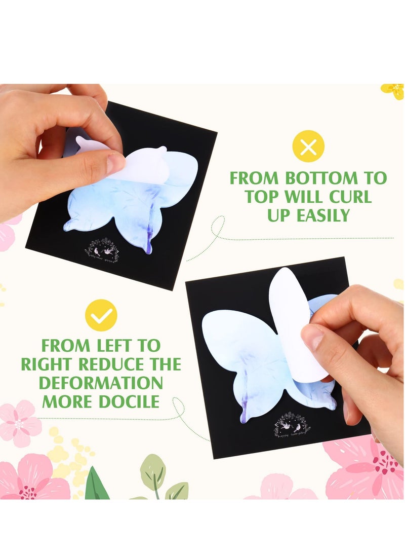 360 Butterfly Shaped Sticky Notes, Colorful Memo Pads for School, Home and Office Reminders, Cute Watercolor Design, Self-Sticky Paper Supplies - Image 3