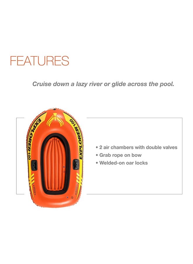 INTEX Explorer Inflatable Boat Series: Dual Air Chambers – Welded Oar Locks – Grab Handles – Bow Rope – Sporty Design  - Image 3