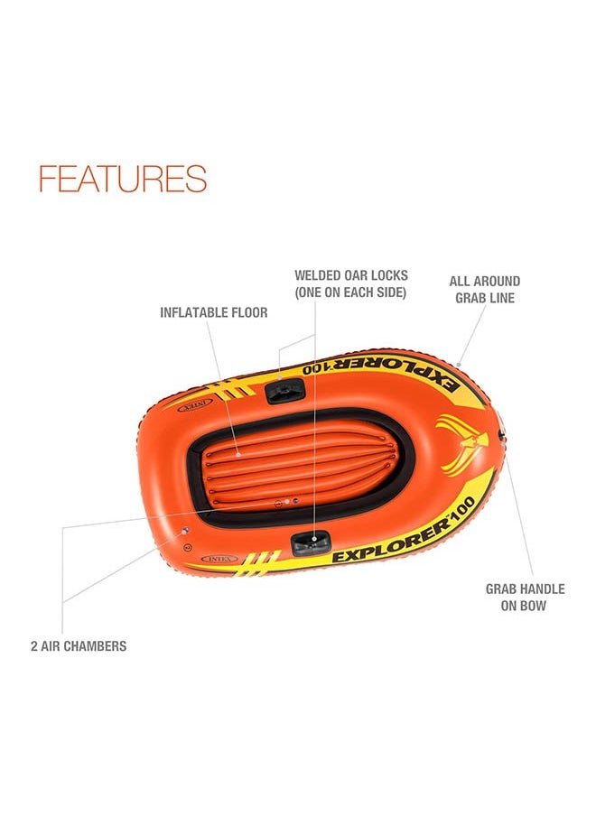 INTEX Explorer Inflatable Boat Series: Dual Air Chambers – Welded Oar Locks – Grab Handles – Bow Rope – Sporty Design  - Image 4