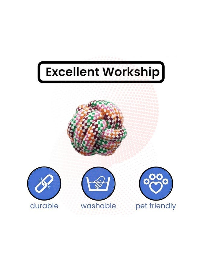 مجموعة كرات المضغ للتسنين، كرة قطنية، كرة صلبة تصدر صريرًا، كرة ذات مسامير وكرة مجوفة للكلاب الصغيرة والمتوسطة الحجم (عبوة 4 في 1) - Image 3