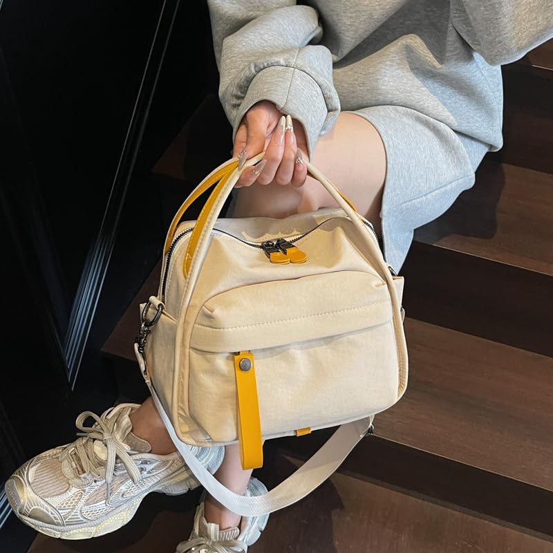 Cohawk Solid Color Nylon Crossbody Bag for Women Soft Handbag with Top Handle Casual Shoulder Bag Elegant Square Purse - Image 3