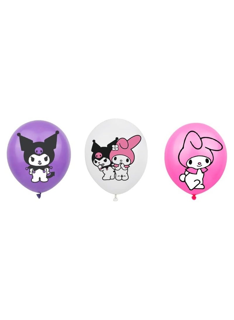 kuromi friend birthday decoration party supplies cute party gifts include happy birthday banners, cake decorations, balloons, cupcake decorations, cardboard box decorations for girls and teenagers  - Image 5
