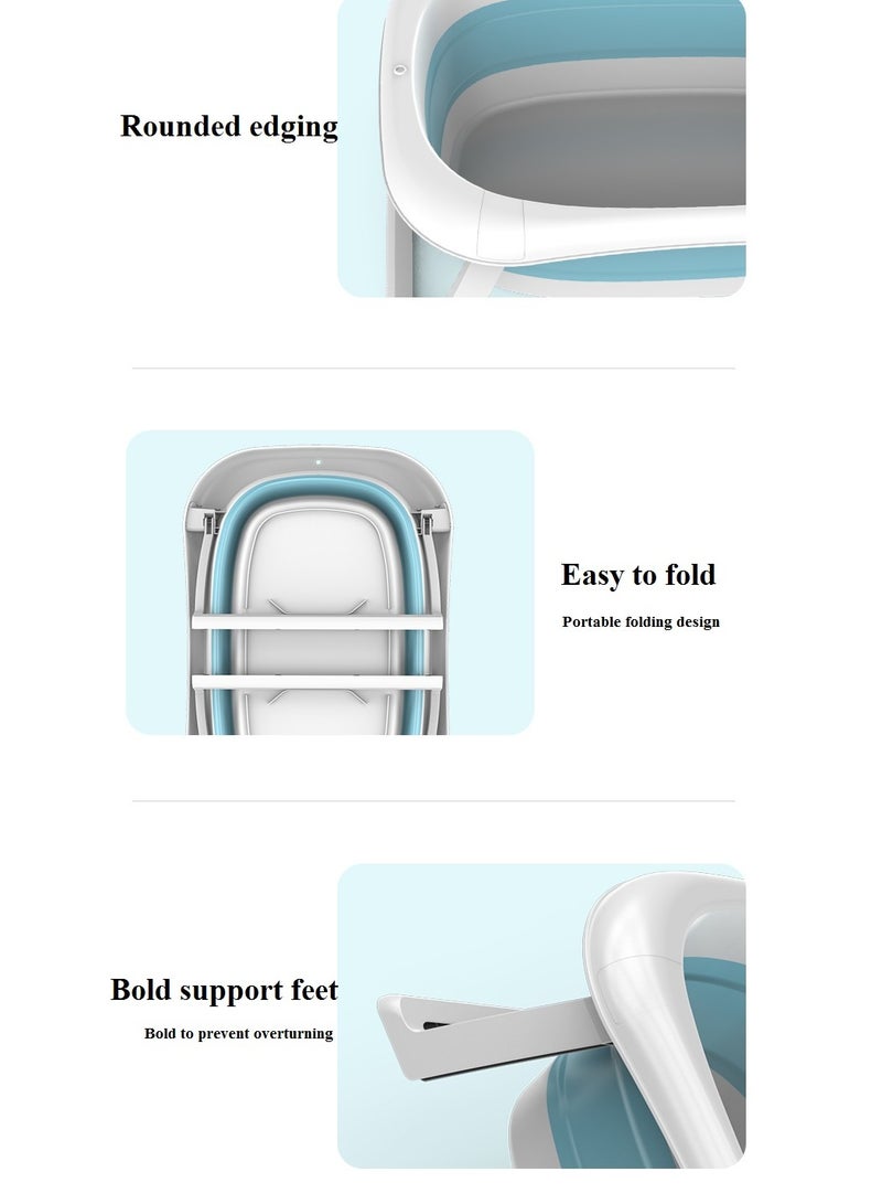 بيلانينا حوض استحمام للأطفال قابل للطي مع حصيرة استحمام للأطفال  موفر للمساحة ومريح - Image 4
