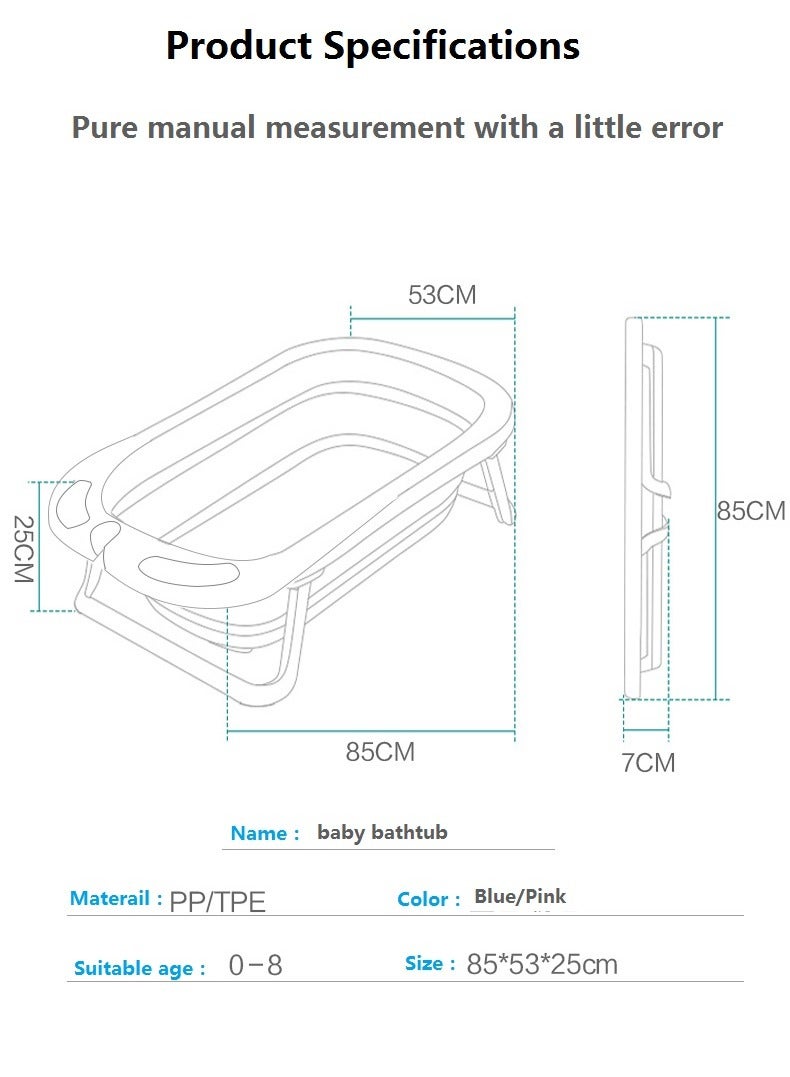 بيلانينا حوض استحمام للأطفال قابل للطي مع حصيرة استحمام للأطفال  موفر للمساحة ومريح - Image 3