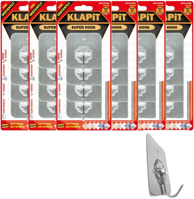 KLAPiT Super Hook Heavy Duty Adhesive - 24 Pack - Image 1