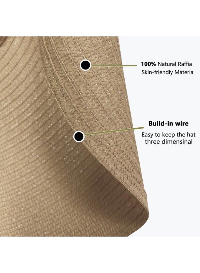 Tinkeep Oversized Beach Straw Hats for Women Extra Large Wide Brim Beach Hat Foldable Roll up Floppy Sun Hat (US, Alpha, Large, XX-Large, Red) - Image 3