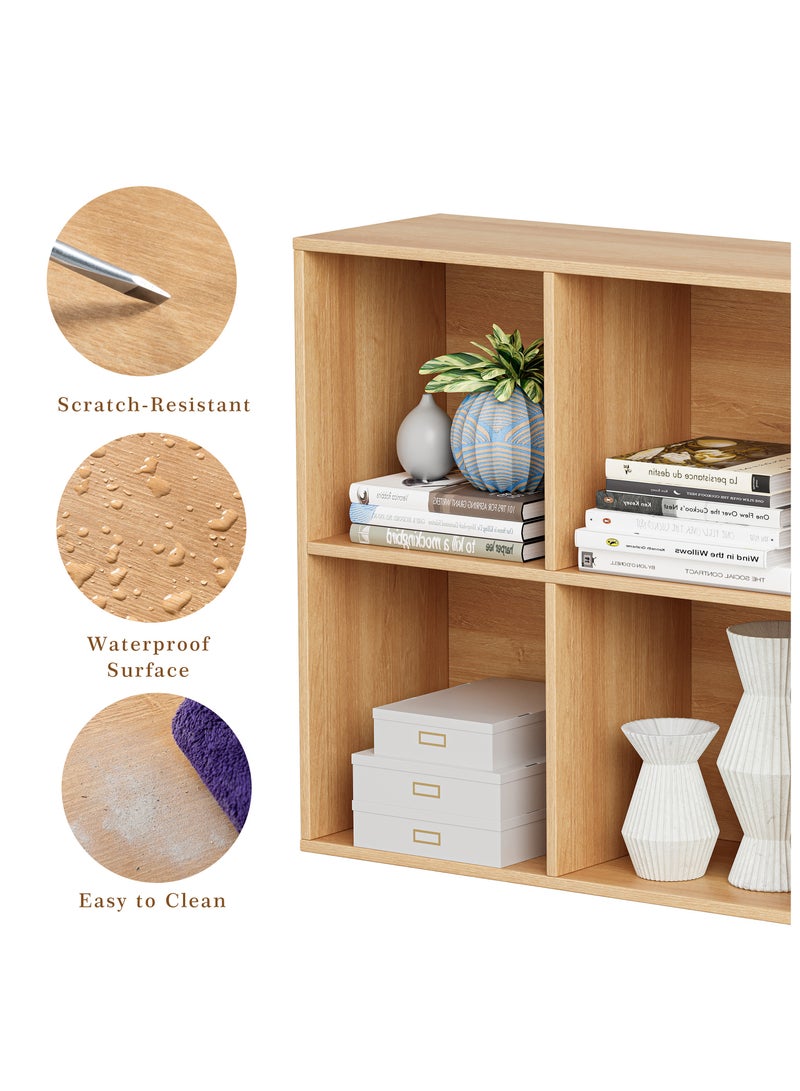 DOOHWAN 11in Cube Storage Organizer with Closed Back - Wooden Bookshelf Display Cubes for Home, Office, Closet Cabinet Organizer Shelf - Image 4