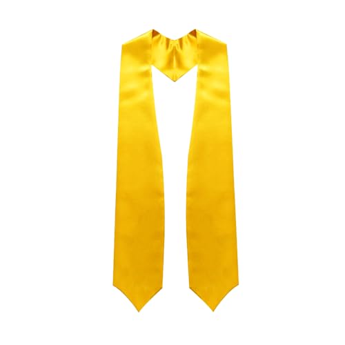 Endea Graduation Endea Gold Graduation Stole - Plain Color, Unisex, 62" Graduation Sash (Gold) - Image 1