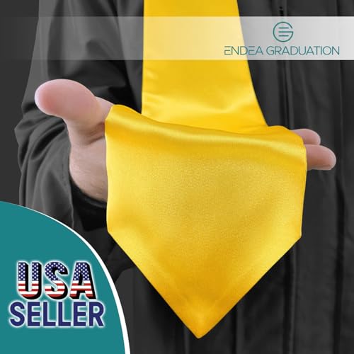 Endea Graduation Endea Gold Graduation Stole - Plain Color, Unisex, 62" Graduation Sash (Gold) - Image 2