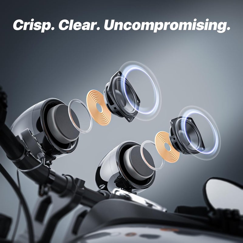 GoHawk Bluetooth Motorcycle Speakers and Amplifier Audio Sound System, FM Radio, Waterproof Speakers for ATV, UTV, Golf Cart - Image 2