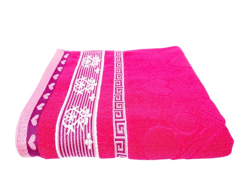 Space Fly Cotton Towel for Men | Bath Towel for Women | Cotton Bath Towel 500 GSM | Towel for Bath Large Size Men |147 x 71 (Pink) - Image 1