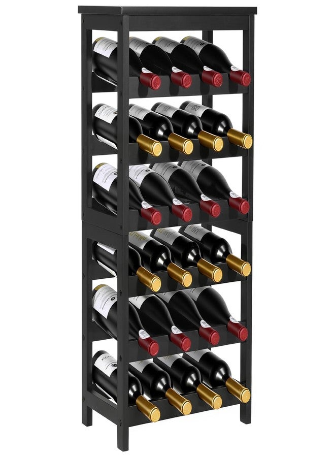 VEVOR 24 Bottle Wine Rack, 6-Tier, Freestanding Floor Display Wine Storage Shelves with Table Top, Easy Assembly Rack Shelf, Premium Material, for Kitchen Cellar Bar Dining Room Living Room, Black - Image 1