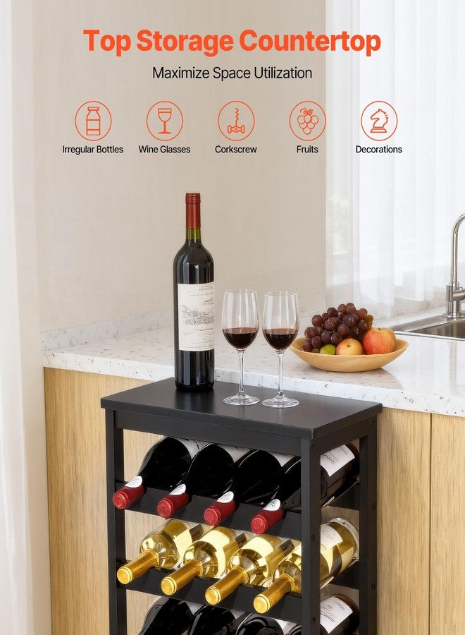 VEVOR 24 Bottle Wine Rack, 6-Tier, Freestanding Floor Display Wine Storage Shelves with Table Top, Easy Assembly Rack Shelf, Premium Material, for Kitchen Cellar Bar Dining Room Living Room, Black - Image 4