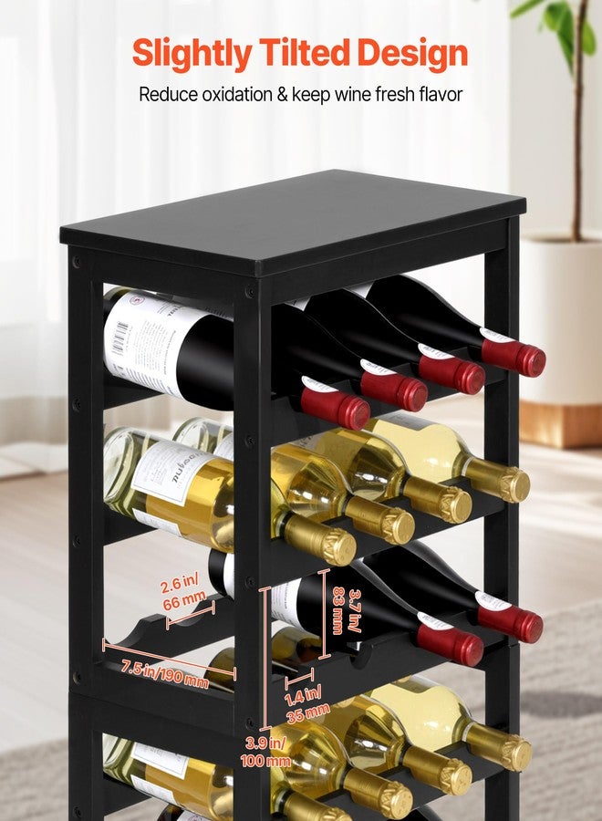 VEVOR 24 Bottle Wine Rack, 6-Tier, Freestanding Floor Display Wine Storage Shelves with Table Top, Easy Assembly Rack Shelf, Premium Material, for Kitchen Cellar Bar Dining Room Living Room, Black - Image 5