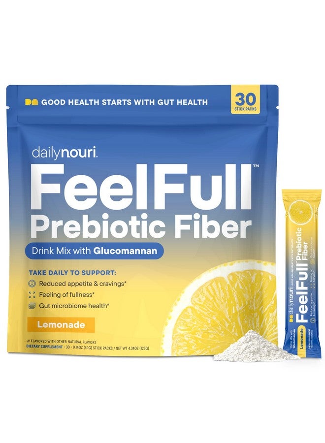 NOURI Daily Nouri FeelFull Prebiotic Fiber Drink Mix with Glucomannan & Chromium | for Natural Feeling of Fullness, Appetite & Cravings Support, Gut Microbiome & Metabolic Health | 30 Stick Packs - Image 1
