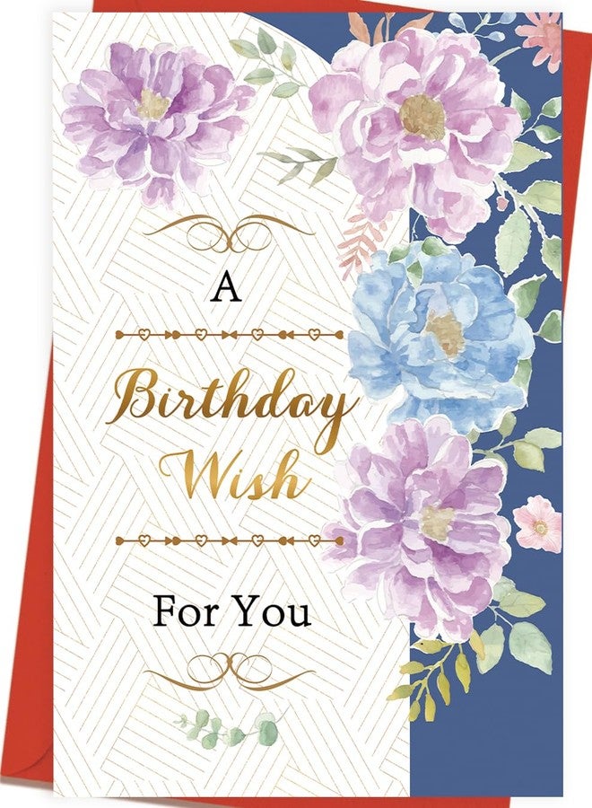 Asmallgf Happy Birthday Card Gifts for Women Mom Sister Wife Daughter Granddaughter Best friend（A Birthday Wish） - Image 1