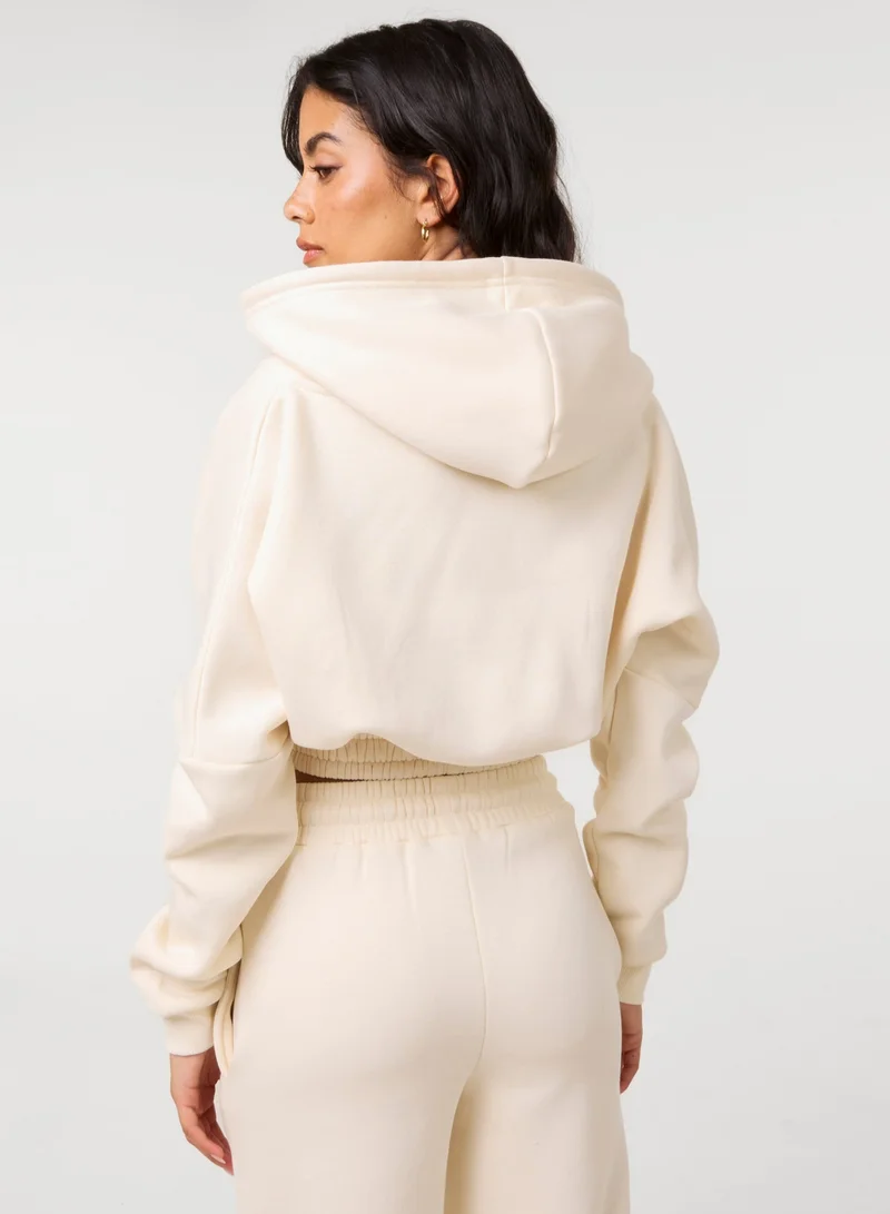بينك فانيلا Fleece Lined Cropped Hoodie