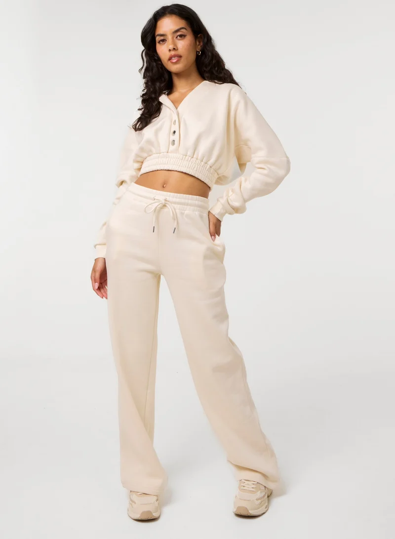 Pink Vanilla  Fleece Lined Cropped Hoodie for Women | Best Price UAE