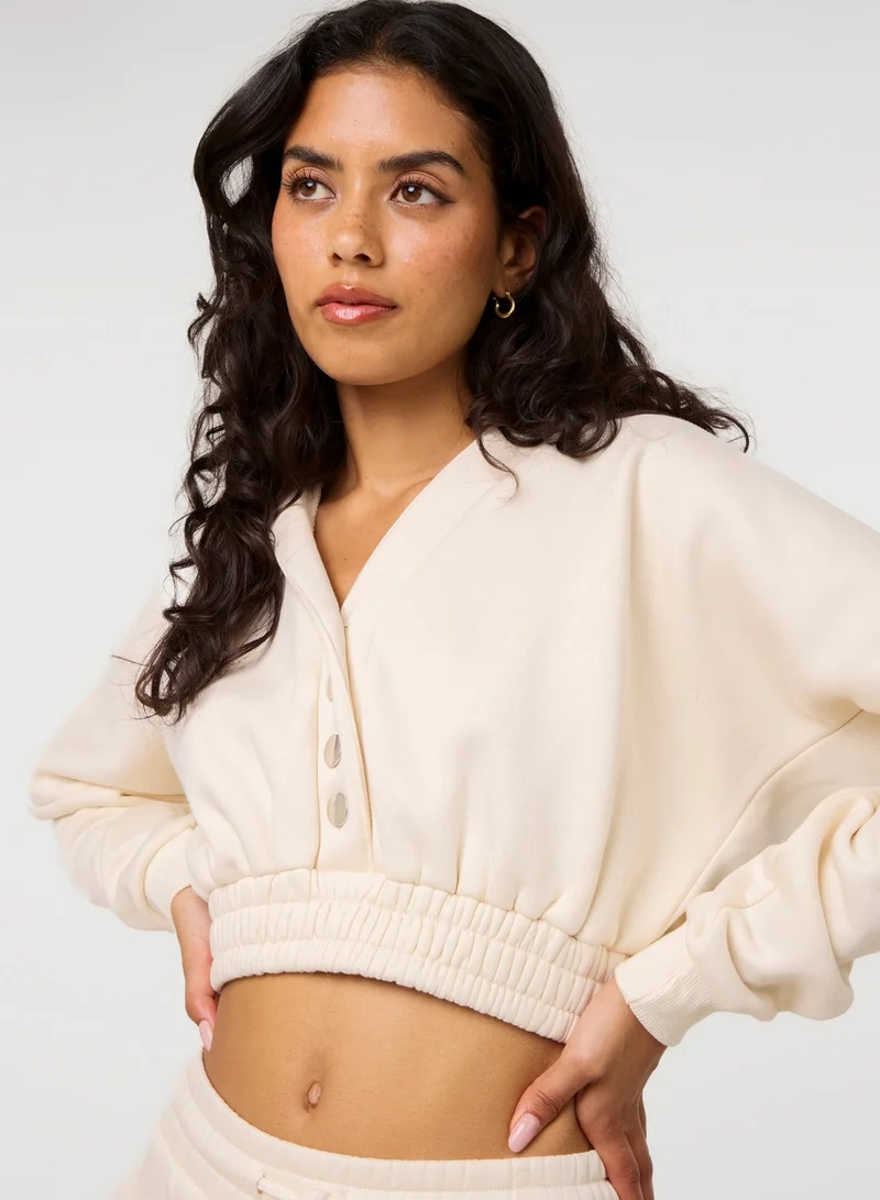 Pink Vanilla  Fleece Lined Cropped Hoodie for Women | Best Price UAE