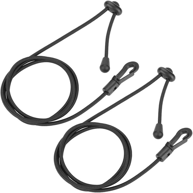 woobles Paddle Leash, Paddle Boat 47.2in Strong and Sturdy Kayak Paddle Leash Made of Rubber String for Paddling (Black)2pcs - Image 1