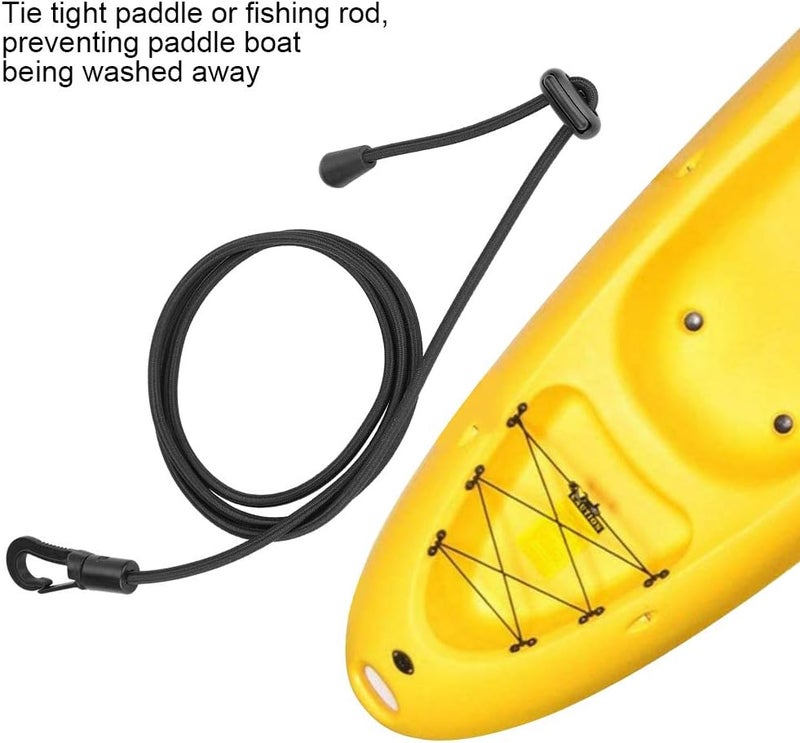 woobles Paddle Leash, Paddle Boat 47.2in Strong and Sturdy Kayak Paddle Leash Made of Rubber String for Paddling (Black)2pcs - Image 3