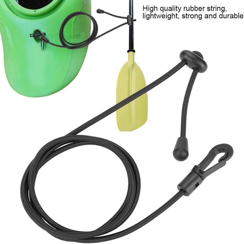 woobles Paddle Leash, Paddle Boat 47.2in Strong and Sturdy Kayak Paddle Leash Made of Rubber String for Paddling (Black)2pcs - Image 2