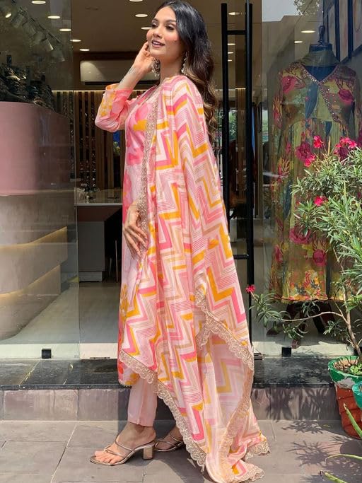 SMOWKLY Cotton Blend || Dupatta Set || Kurta Set || Ethnic Set for Women (1501SM_RD_XL) - Image 2