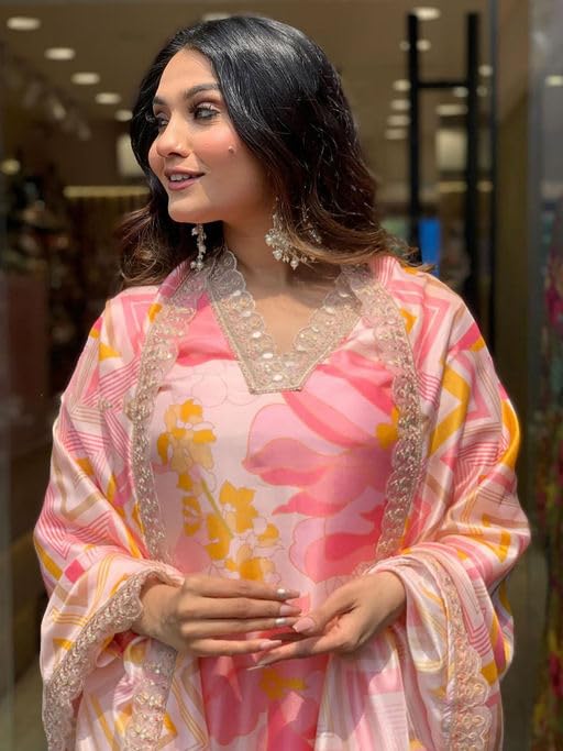 SMOWKLY Cotton Blend || Dupatta Set || Kurta Set || Ethnic Set for Women (1501SM_RD_XL) - Image 4