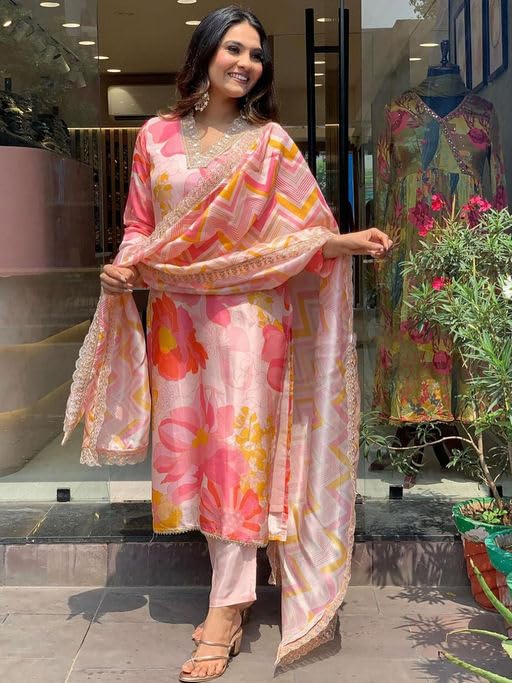 SMOWKLY Cotton Blend || Dupatta Set || Kurta Set || Ethnic Set for Women (1501SM_RD_XL) - Image 5