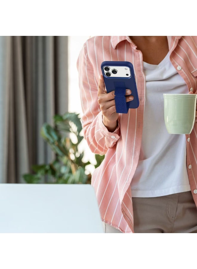 LEVELO Morphix Silicone GripStand Case for iPhone 17 Pro Max, Hands-Free Viewing, True Microfiber Interior Lining, Horizontal & Vertical Stand, Shock-Resistant Bumper, Raised Bezels for Camera & Screen, Slim Fit Design - Dark Blue - Image 5