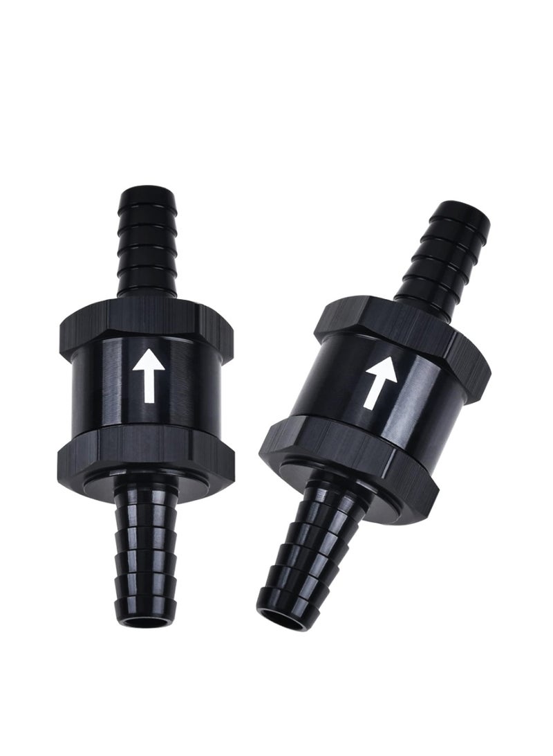 Yakumuz 1/4" Fuel Check Valve Yakumuz One Way Inline Non Return Diesel Gasoline Black (6mm OD,2PCS) - Image 1