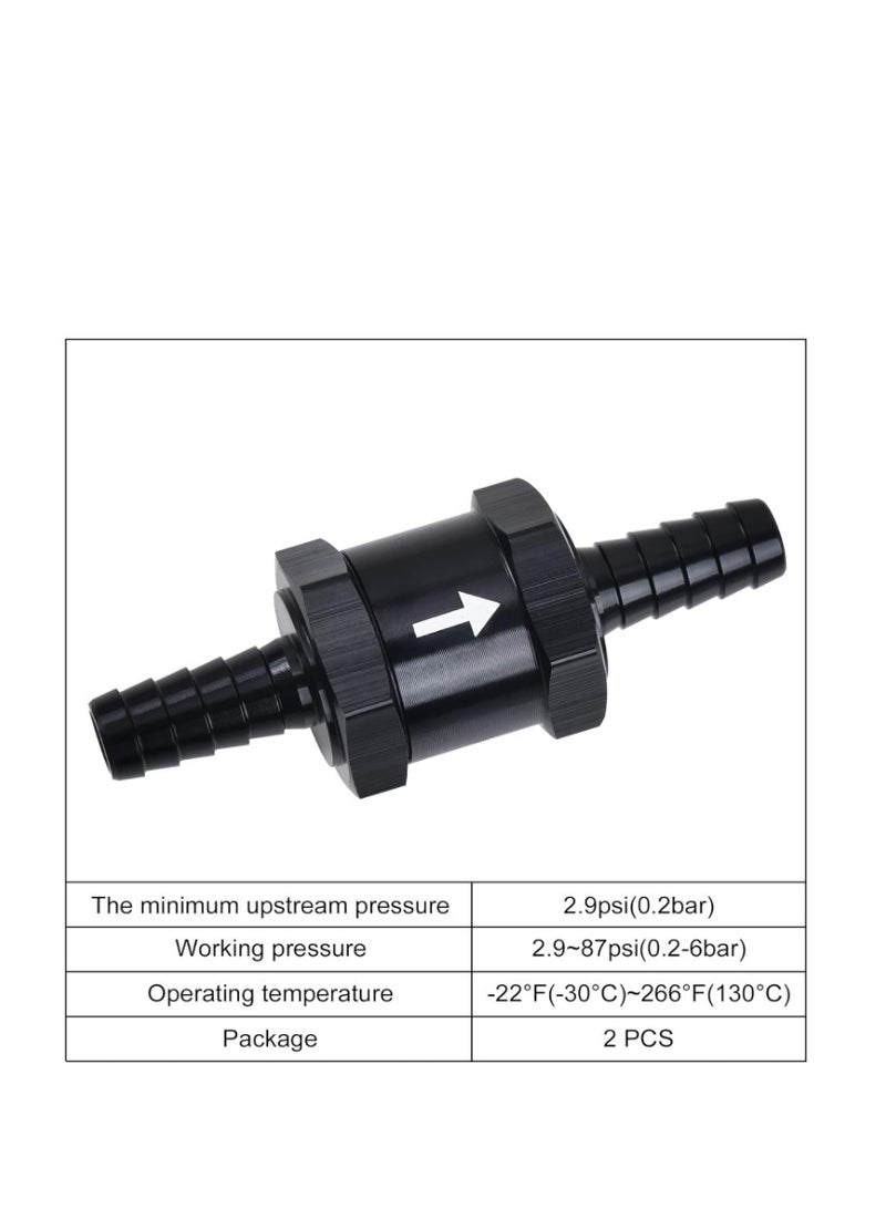 Yakumuz 1/4" Fuel Check Valve Yakumuz One Way Inline Non Return Diesel Gasoline Black (6mm OD,2PCS) - Image 3