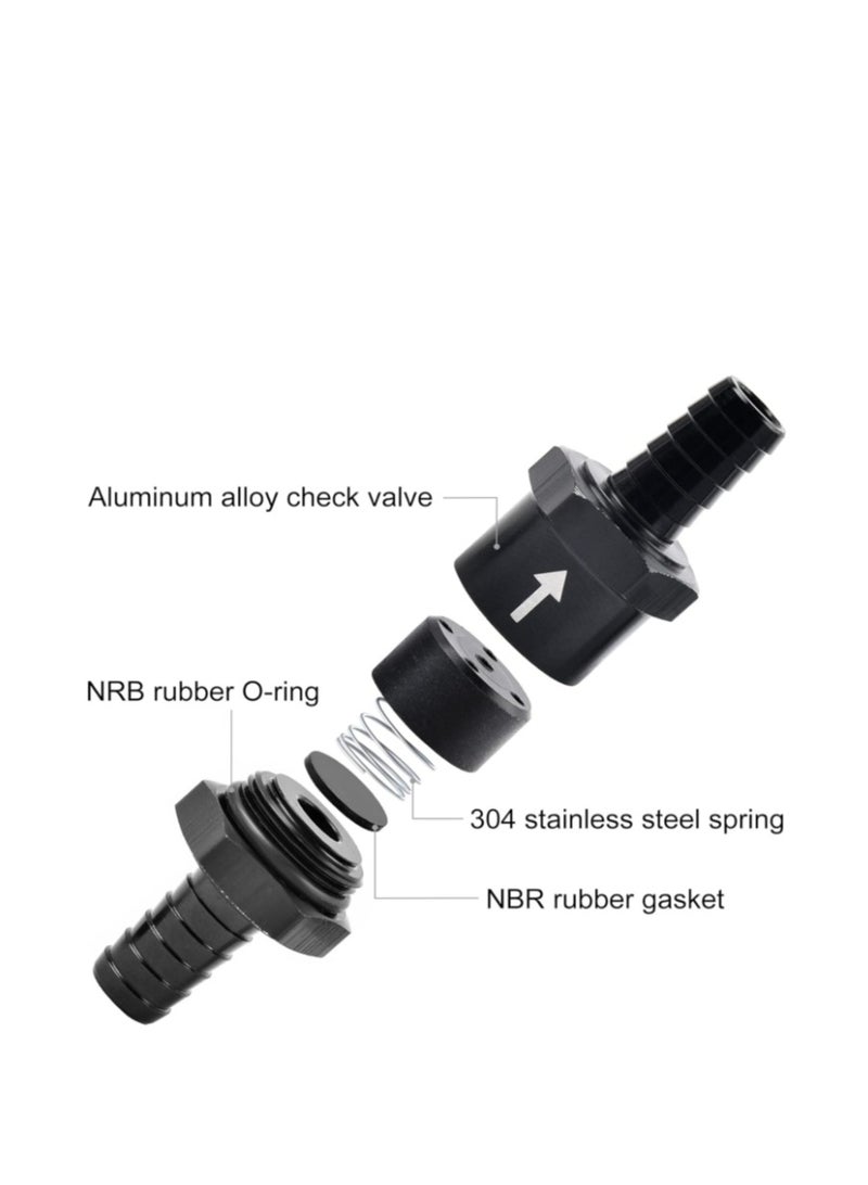 Yakumuz 1/4" Fuel Check Valve Yakumuz One Way Inline Non Return Diesel Gasoline Black (6mm OD,2PCS) - Image 4