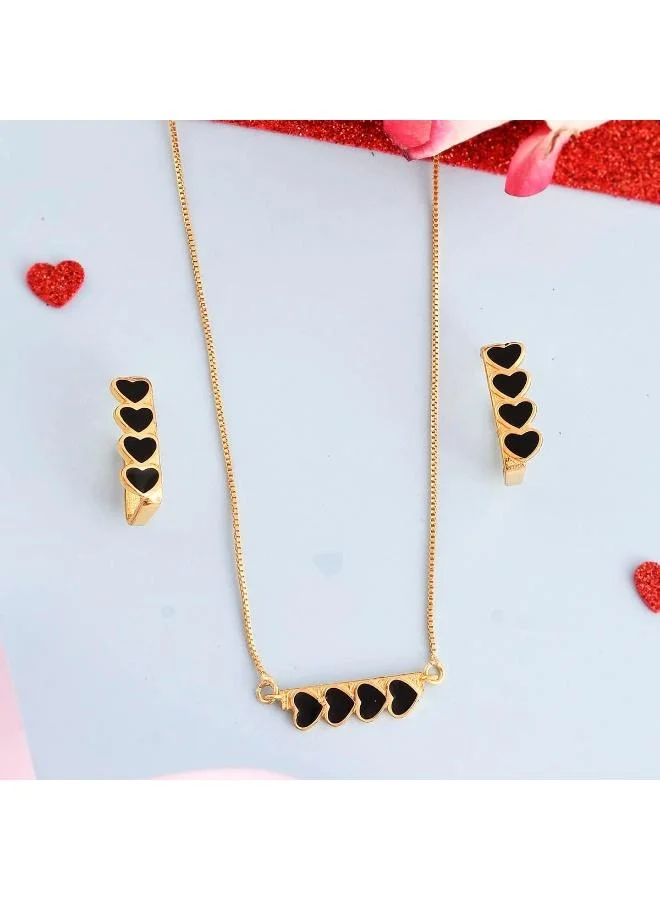 فويلا مجموعة قلادات فويا فاليتاين بقلوب سوداء جريئة