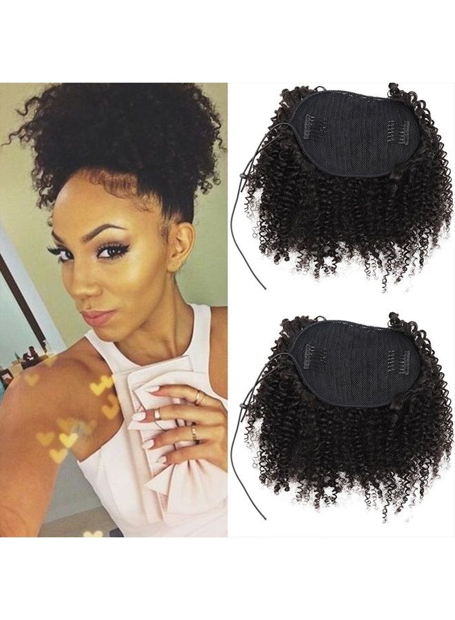 EIAKE Afro Kinky Curly human hair ponytail extensions Kinky Curly drawstring human hair ponytail hairpieces natural curly clip in ponytail (14) - Image 1