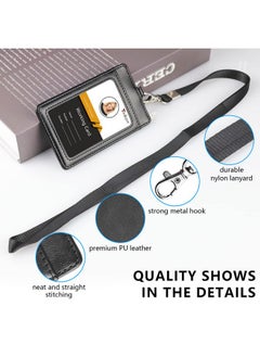 Badge Holder With Lanyard Leather Id Name Badge Card Holder With Lanyard For Id Badges Vertical Black - pzsku/Z21BE64385E5FCF0A2F26Z/45/_/1720701720/168c1471-889d-4f2d-bc60-292f14ca0c57