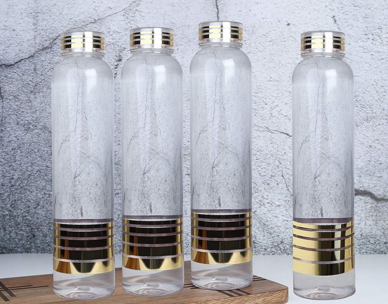 Castanea Polyethylene Terephthalate Water Bottles, Transparent, 1Litre, Set of 4 - Image 1