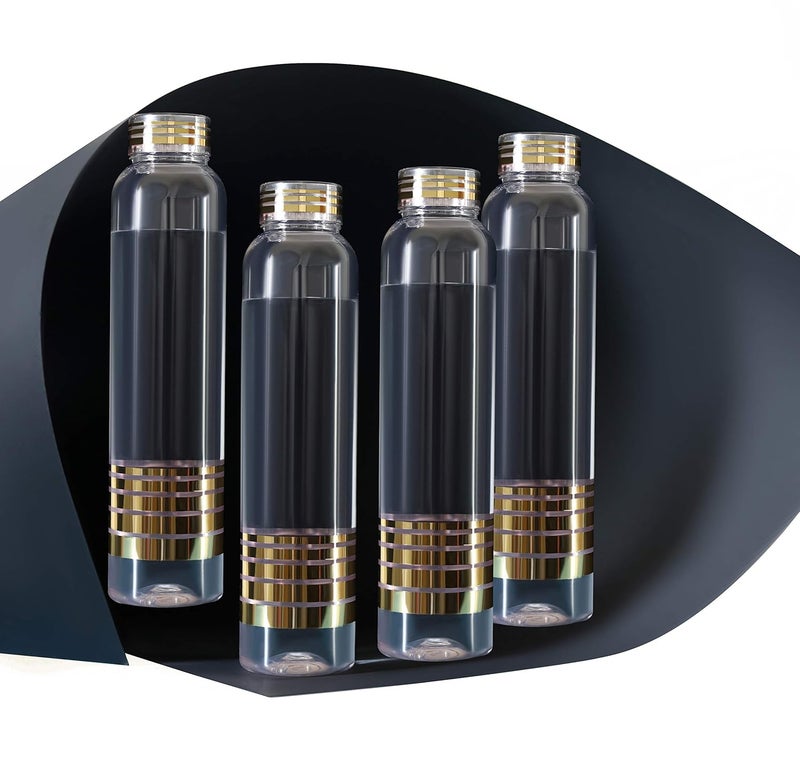 Castanea Polyethylene Terephthalate Water Bottles, Transparent, 1Litre, Set of 4 - Image 2