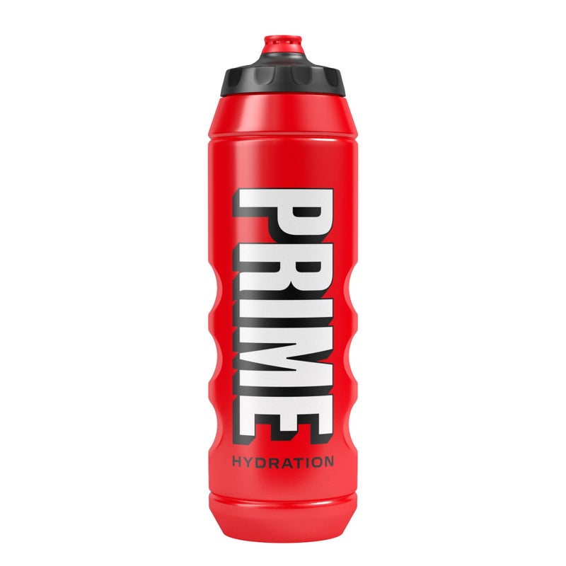 Prime Hydration PRIME 32 oz Red Squeeze Sports Water Bottle, BPA Free, Dishwasher Safe, Easy-Grip Ergonomic Leakproof Design, Fast Hydration for Gym, Cycling, Running - Image 1