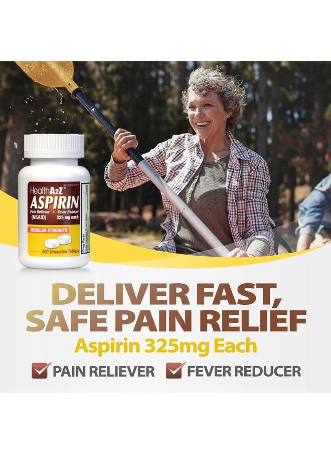 HealthA2Z ® Aspirin 325mg | Uncoated Tablets |Original Strength | Pain Reliver | Fever Reducer | Compare to Bayer® Active Ingredients… (300 Counts)  - Image 5