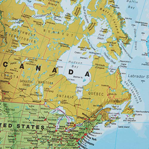 Maps International World Wall Map - Map of The World Poster - 23 x 33 - Front Lamination - Updated 2025 - Image 3