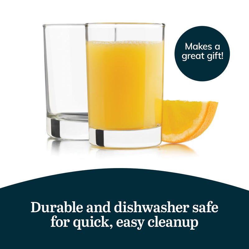 Libbey Fruit Juice Glasses, Heavy Base Glasses Drinking Set of 8, Breakfast Juice Cups, Everyday Clear Drinking Glasses for Cold Drinks - Image 5