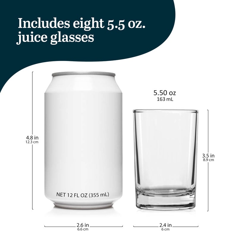 Libbey Fruit Juice Glasses, Heavy Base Glasses Drinking Set of 8, Breakfast Juice Cups, Everyday Clear Drinking Glasses for Cold Drinks - Image 3