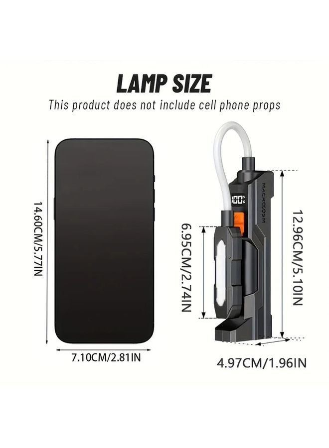 1 قطعة مصباح يدوي LED قابل لإعادة الشحن عبر USB، قاعدة مغناطيسية قابلة للدوران 360 درجة، 3 أوضاع إضاءة، مصباح فحص COB قابل للطي - Image 3