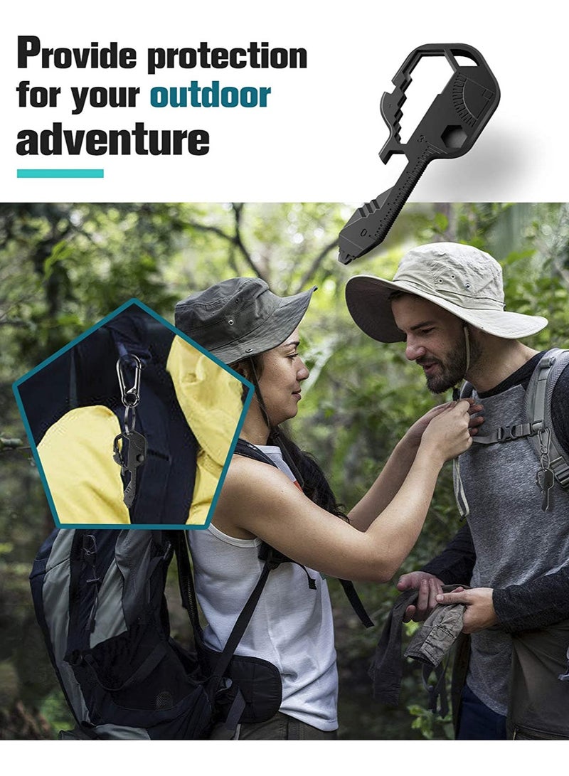 KASTWAVE Multifunction Tool, Keychain Multitool, 24 in 1 Key Tool, Portable Key Shaped Pocket Tools, Hand Tools Repair Gadgets Ruler, Bottle Opener, Drill Drive, Screwdriver, Hex Wrench (Black) - Image 3