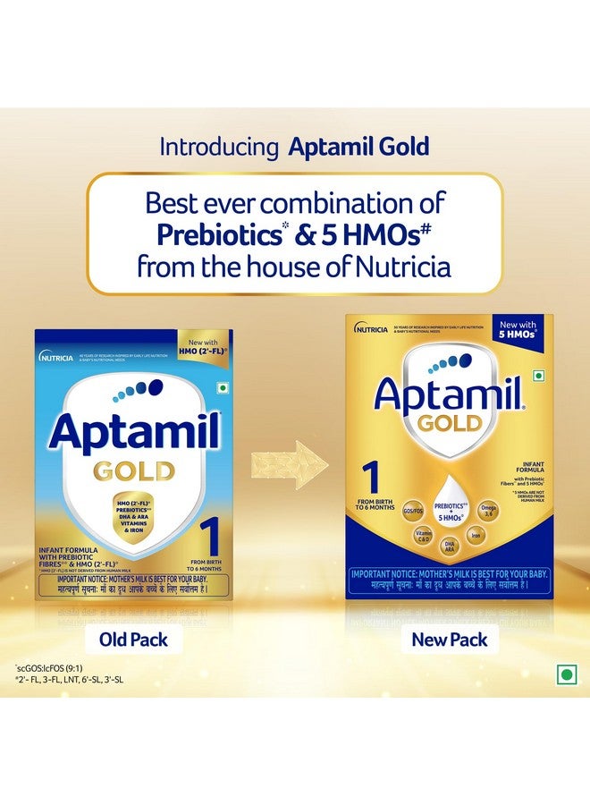 Aptamil Aptamil Gold Infant Formula Milk Powder for Babies - Stage 1 (Upto 6 Months) - with 5 HMOs, Prebiotics and DHA - 1.2 kgs - Large Pack - Image 2