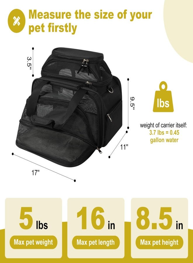 pidipiti 17x11x9.5 Alaska Hawaiian Southwest Airline Approved top and 1 Side Expandable pet Carrier for Extra-Small Dog/Small cat up to 5 lbs - Image 3