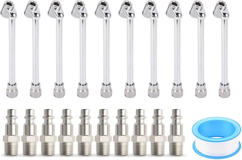 مشبك نفخ إطارات من سبائك الزنك برأس مزدوج 1 4 بوصة FNPT 300 رطل لكل بوصة مربعة للشاحنات والعربات المنزلية والحافلات - Image 2